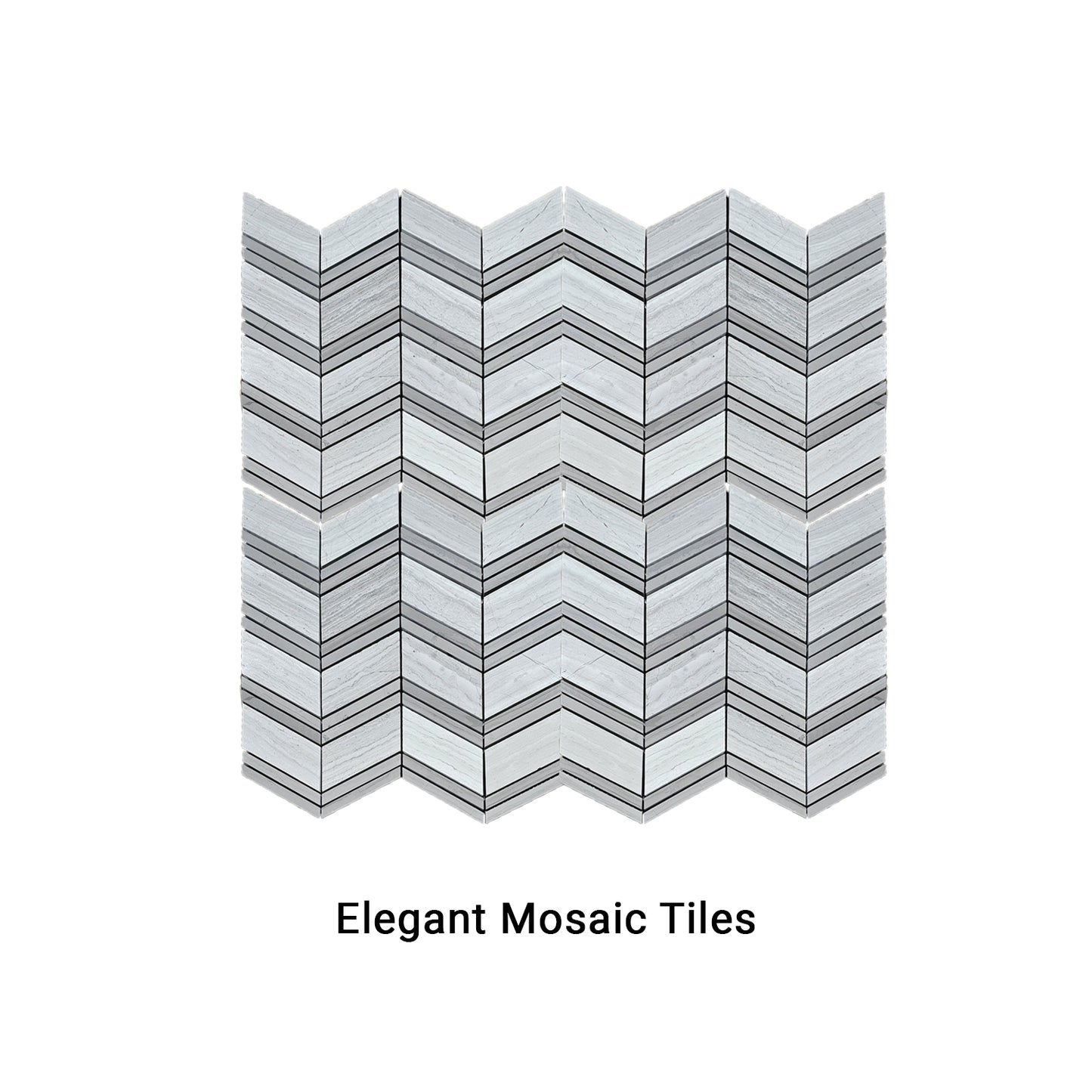 Chevron Pattern Mosaic Tiles: 12"x12" Each, 5 Tiles per Box